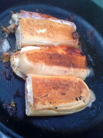 Cuban Sandwiches, grillin in the skillet!
