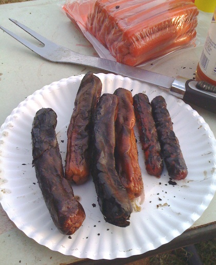 Burnt Hot Dogs!