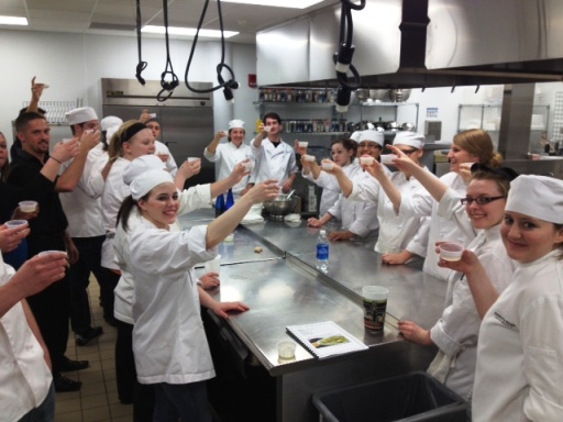 Culinolgy Students toasting the evening!!