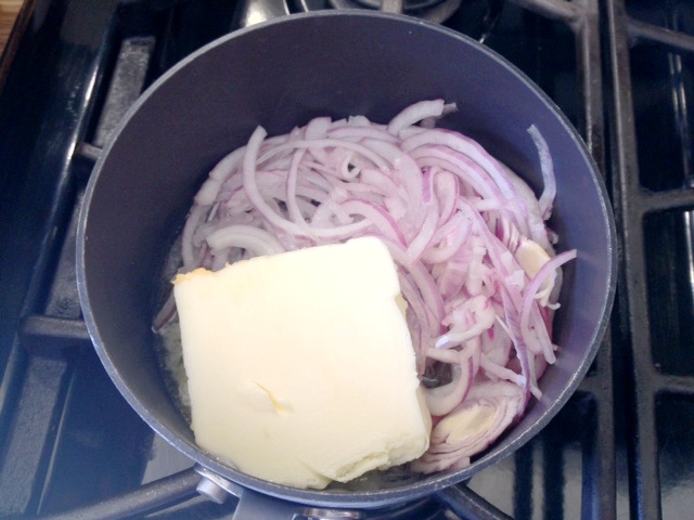 Butter and red onions