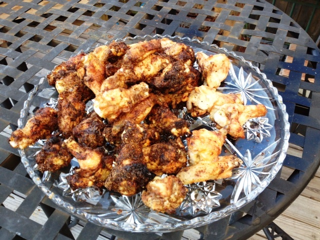 Platter of Oil-Less Fried Chicken Wings