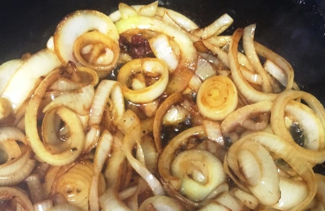 Onions deglazed  and Browned