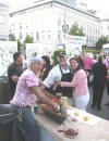 Chef Joe Previte serving up some crawfish