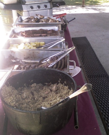 Picnic buffet line