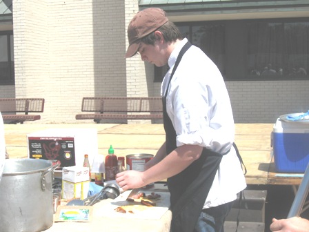 Laurent Stieffel preps for Alligator Sauce Picquant