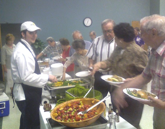 Chef Laurent answering questions.