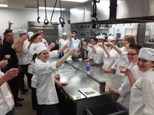 Culinolgy Students toasting the evening!!