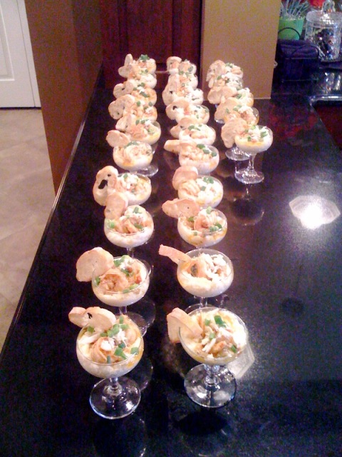 New Orleans Style BBQ Shrimp and Creamy Grits Martinis