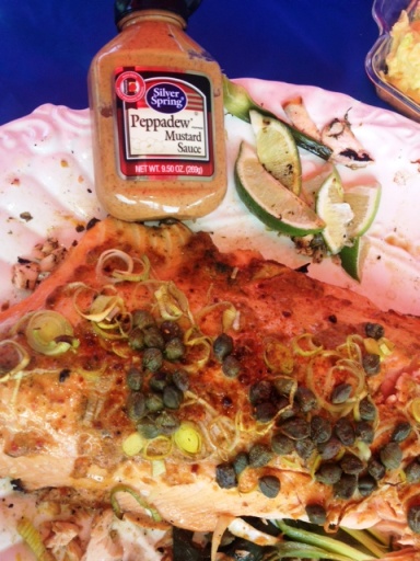 Grilled Peppadew Mustard Salmon