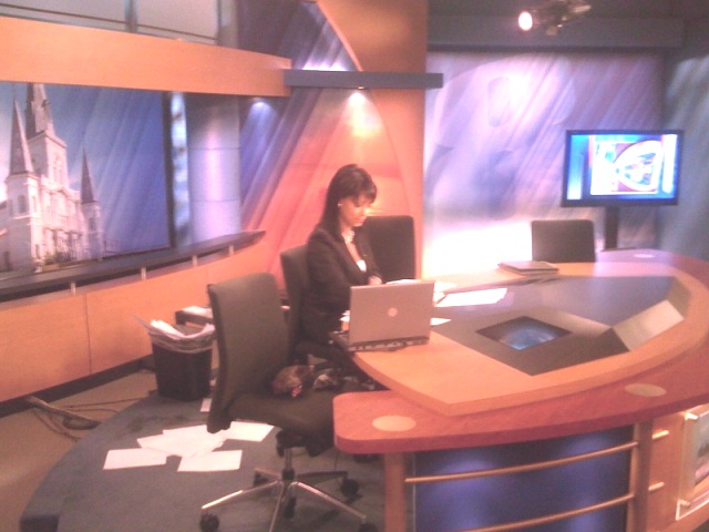Liz Reyes on Fox 8 news set
