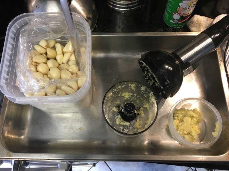 Fresh Garlic Toes and Chopper