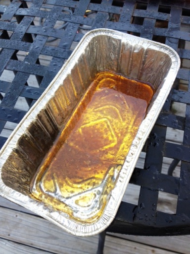 Chicken wing drippings.