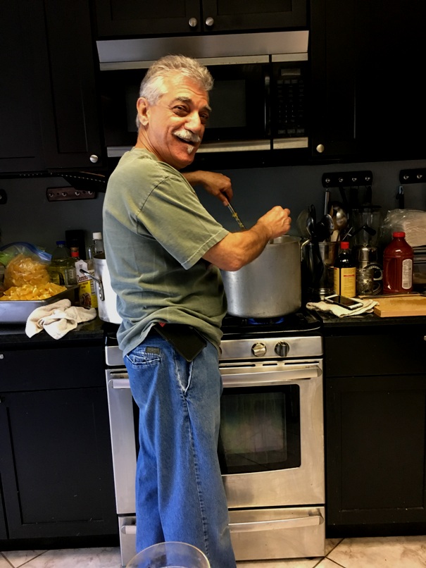 Chef Ricky cooking Uncle Freddie's Orange Marmalade