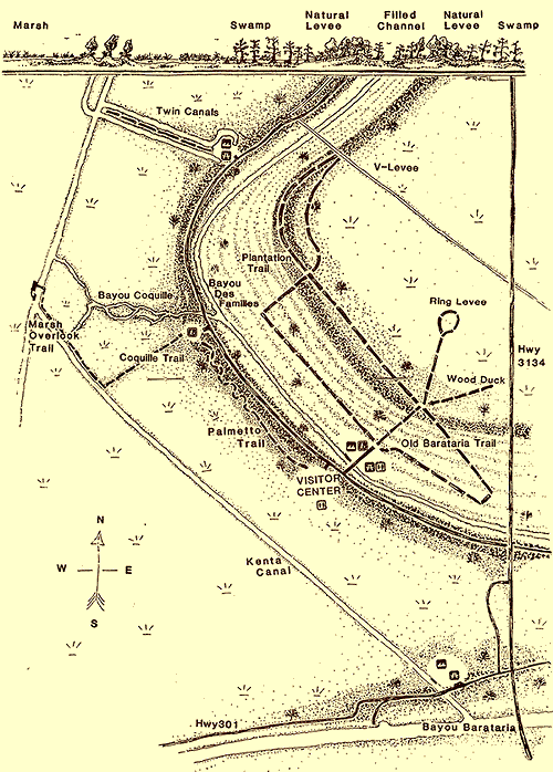 MAP Bayou Coquille Trail, Barataria Preserve, Jean Lafitte 