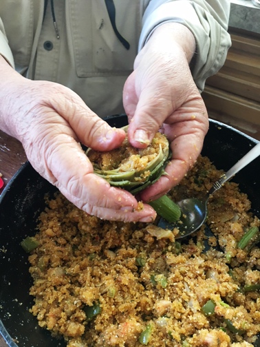 Stuffing an Artichoke Heart