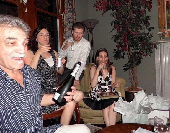 Chef Ricky serves another bottle of champagne!