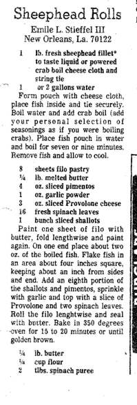 Sheephead Rolls Recipe part 1